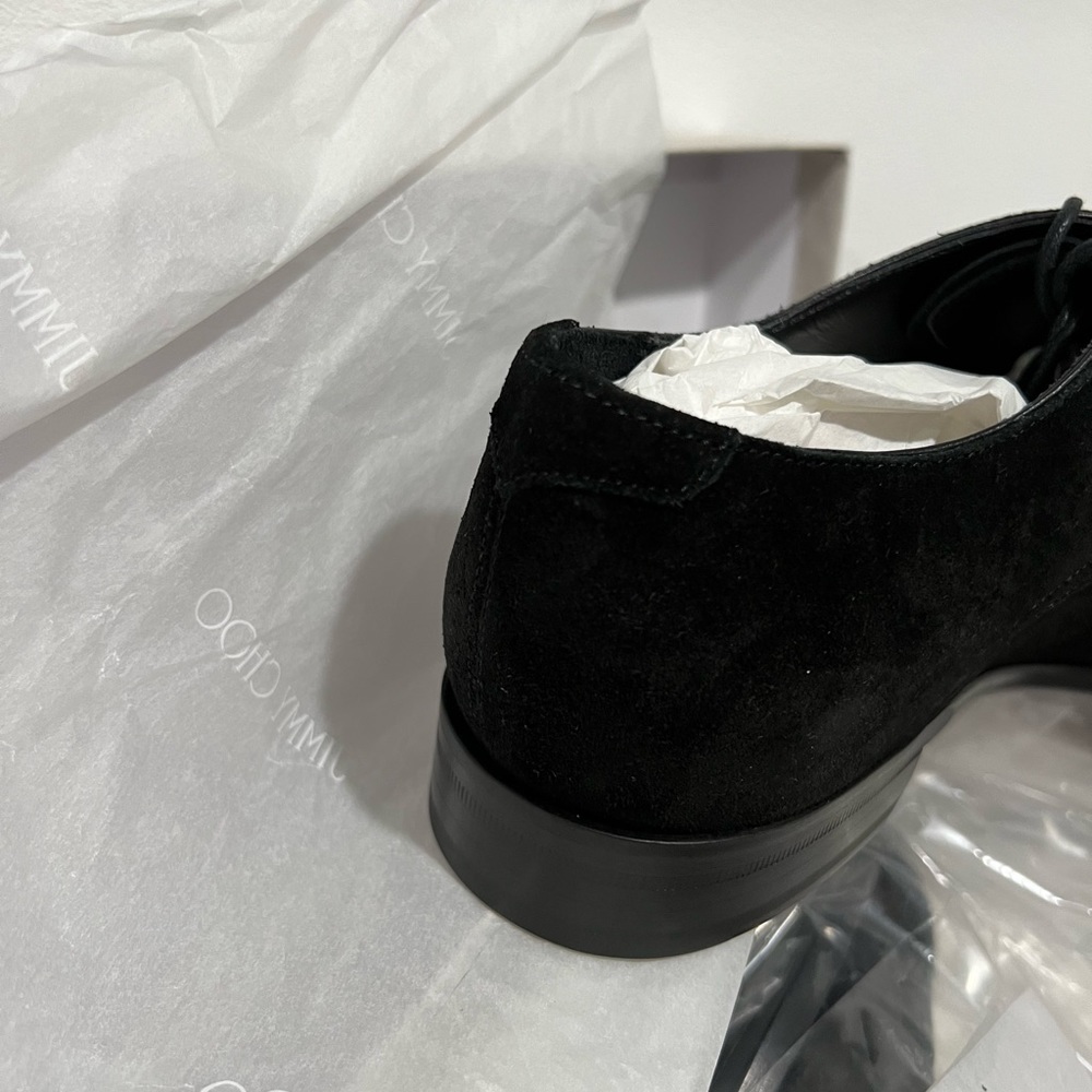Mens black dress shoe jimmy Choo suede, laces - Picture 4 of 13